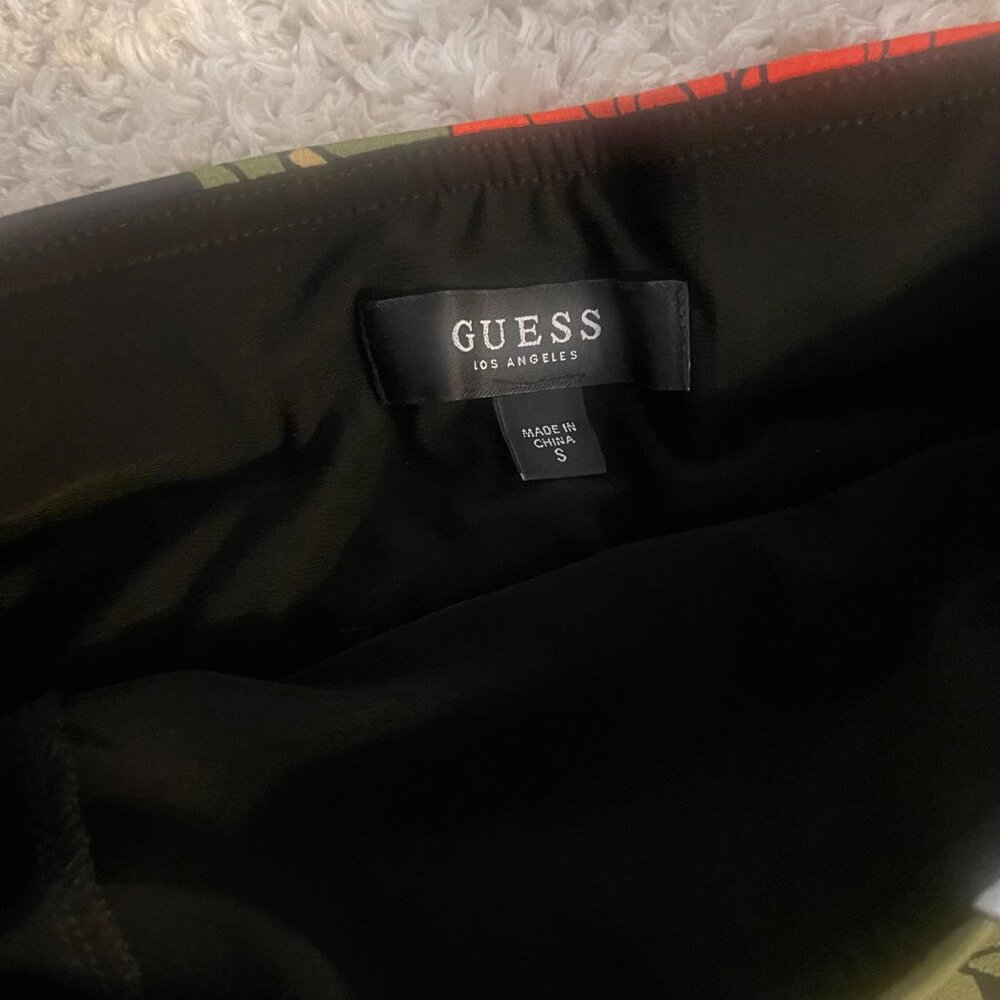 GUESS Tropical Floral Pencil Skirt Front Slit Stretch S - Picture 6 of 9